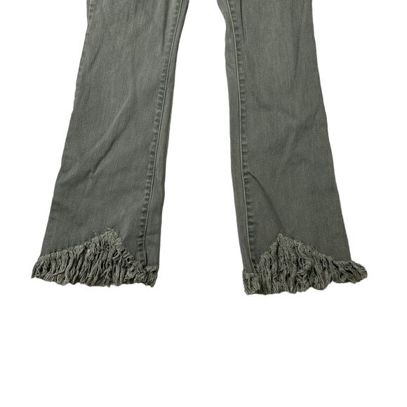 INC International Concepts Denim Green Button Fly Shark Bite Jeans 6 - Picture 2 of 5